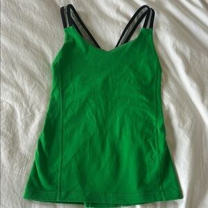Lululemon Athletica Vibrant Green Camisole with Black Straps